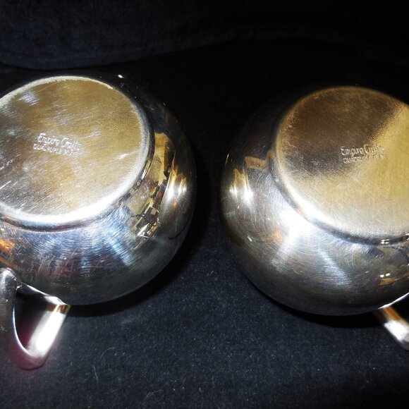 Empire Crafts Quadruple Silver Plate Cream and Sugar Set VINTAGE  NEW - Picture 2 of 2